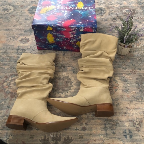 Chinese Laundry Winner Western Slouchy Suede Boot - Picture 2 of 7